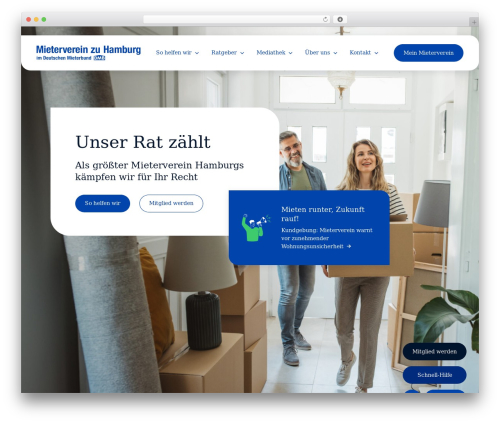 Dreamdev WordPress website theme - www.mieterverein-hamburg.de