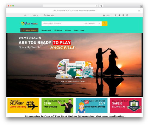 WordPress theme pinkmart - bluemedex.com
