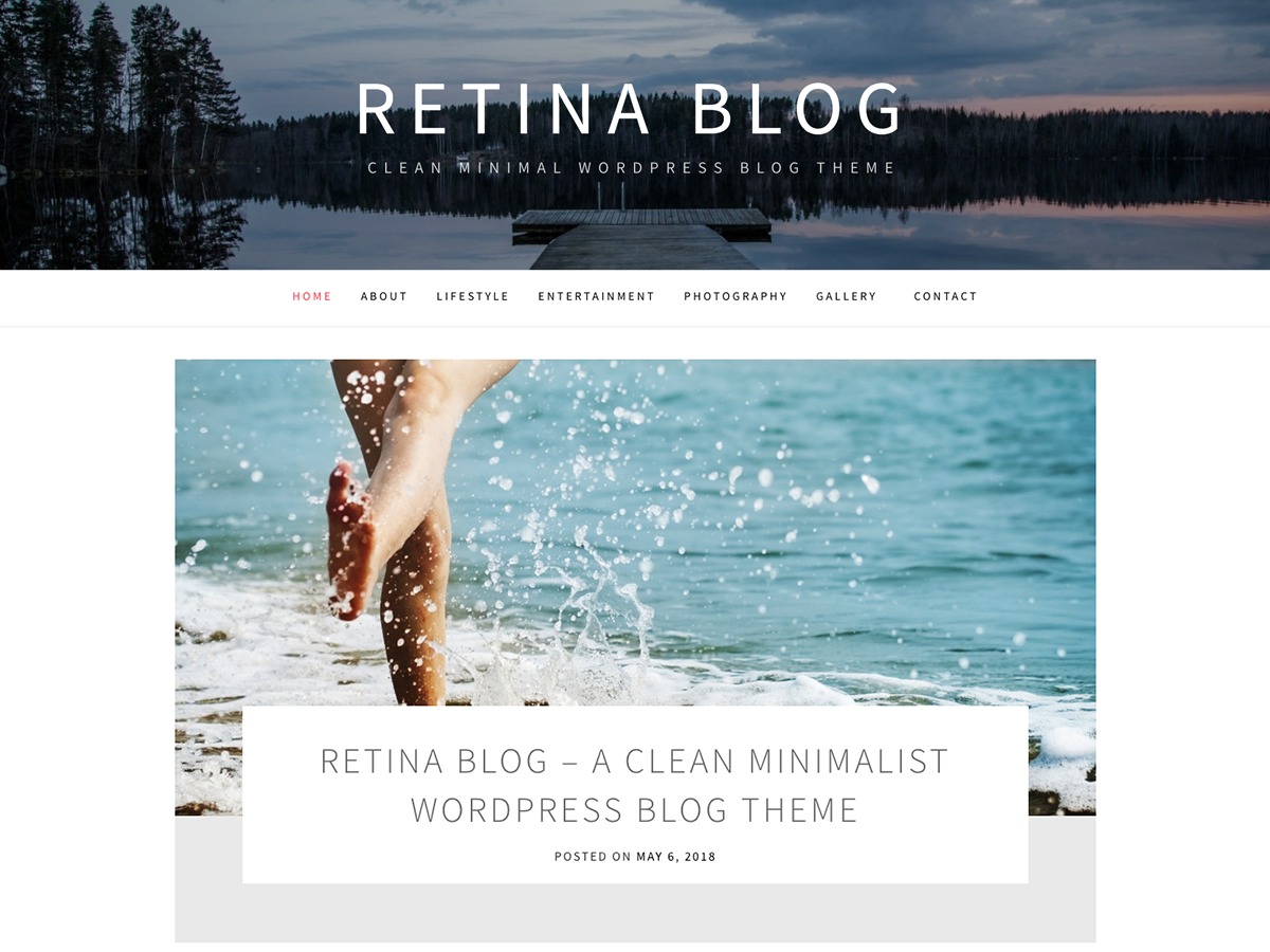 Retina Blog WordPress blog theme