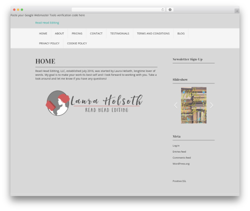 Vortex WordPress theme - readheadediting.com