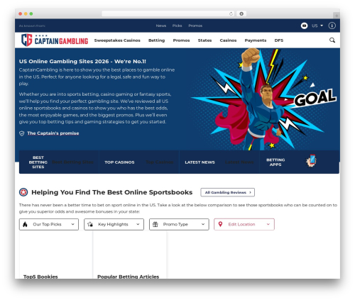 WP theme CaptainGambling.com Theme - captaingambling.com