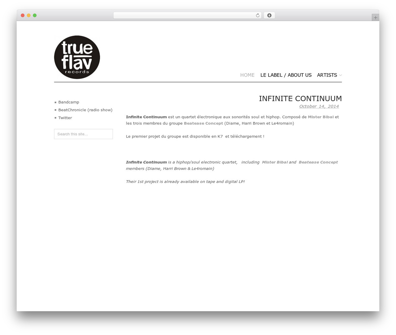 Pine WordPress website theme - trueflav.com