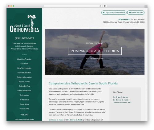 WordPress theme Peak - eastcoastortho.com
