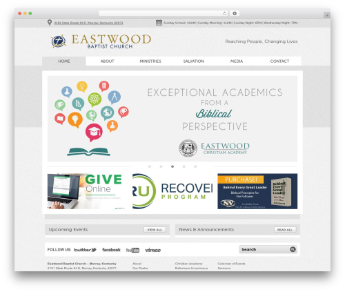 WordPress website theme Moses - eastwoodbaptistchurch.com