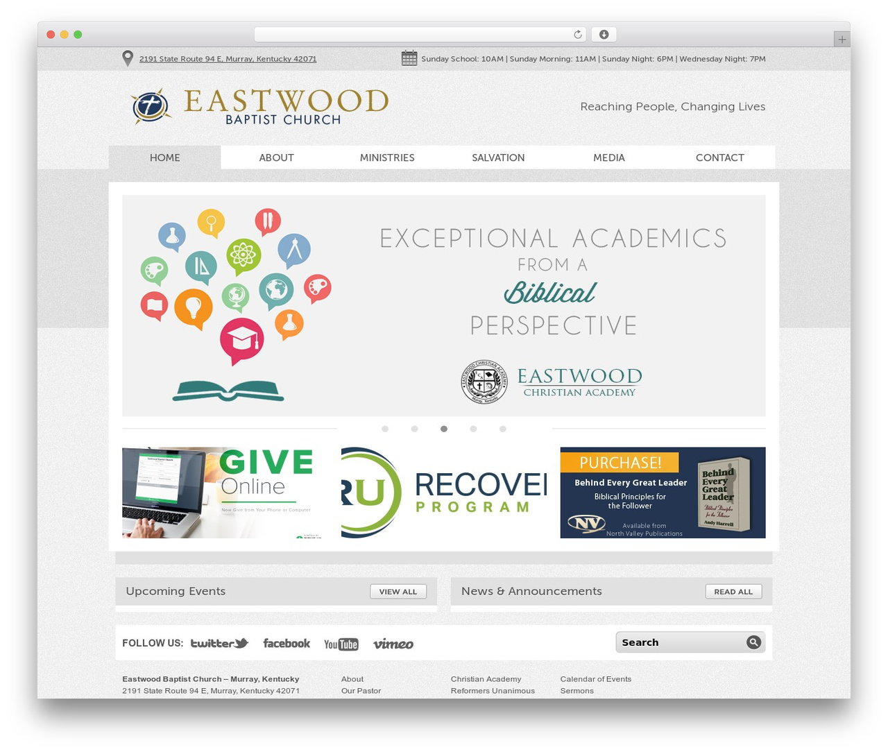 WordPress website theme Moses - eastwoodbaptistchurch.com
