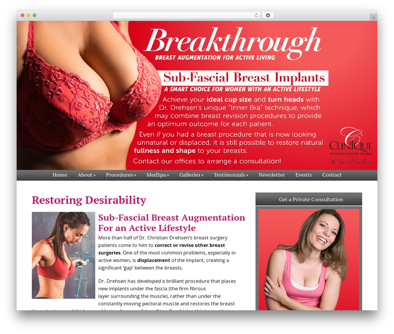 Catalyst WordPress theme - subfascialbreastaugmentation.com