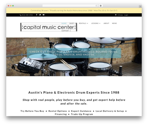 Divi WordPress ecommerce theme - capmusic.com