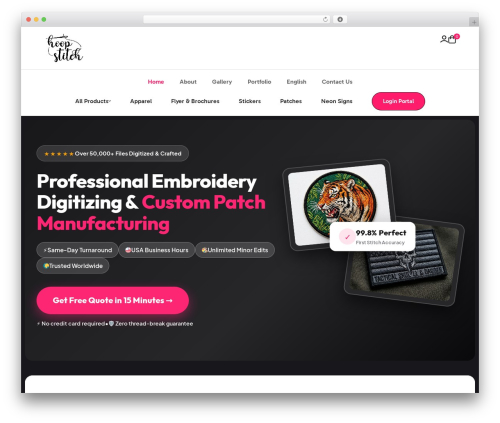 Aprin WordPress theme - hoopstitch.com