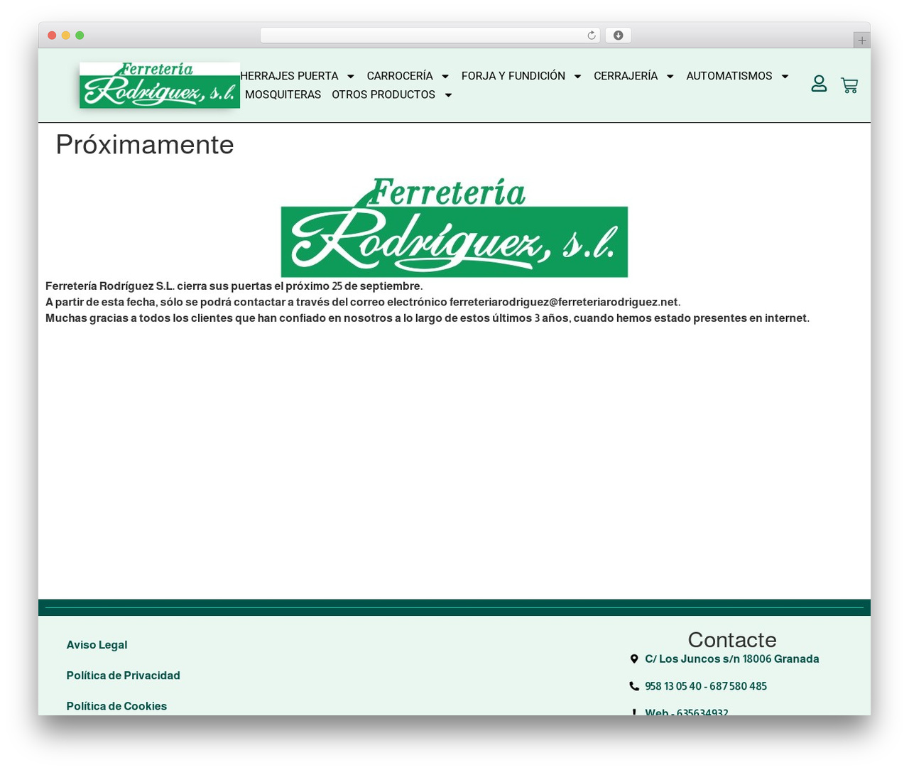 Hello Elementor Child WordPress theme - ferreteriarodriguez.net