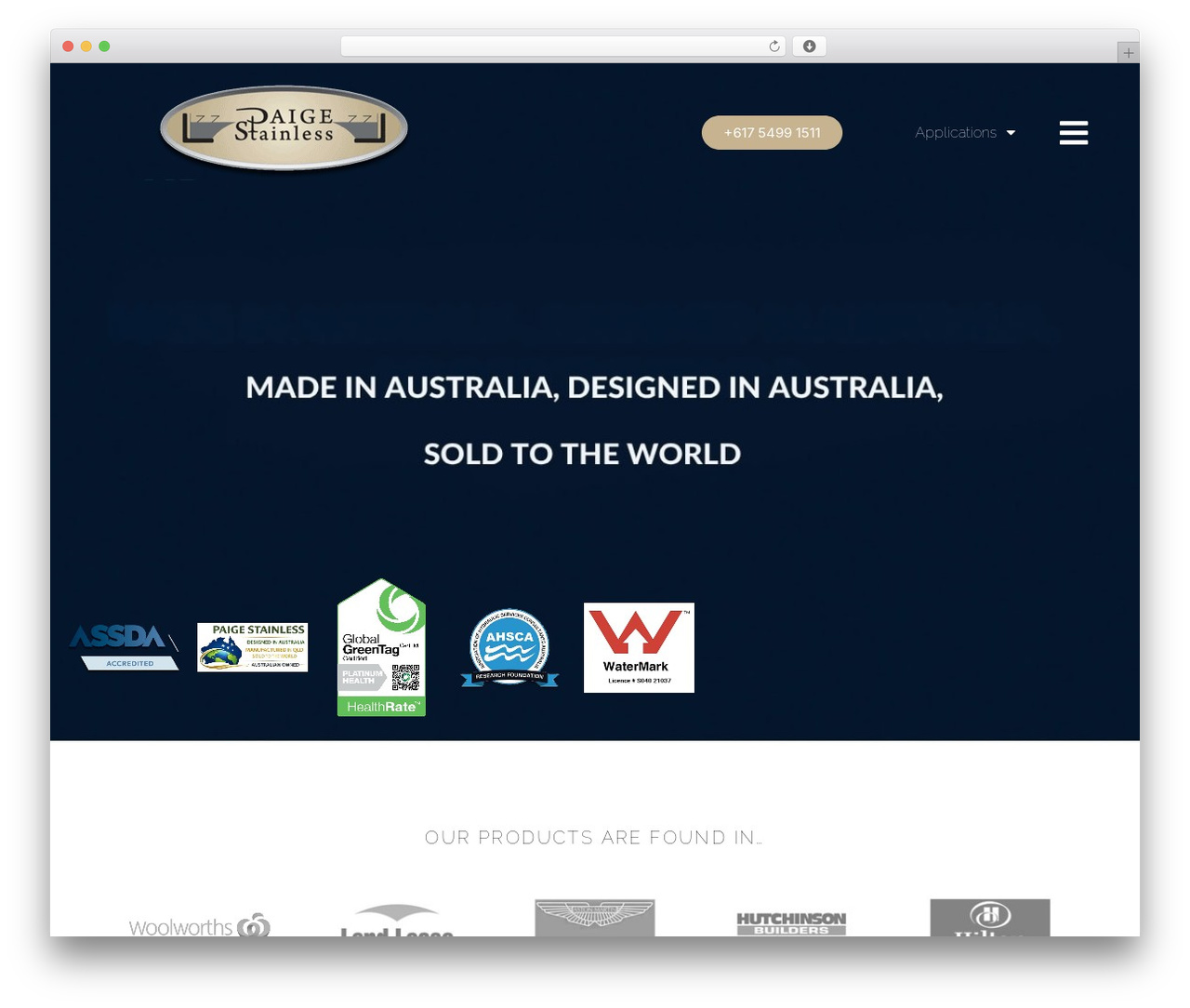 Page Builder Framework WordPress theme design - paigestainless.com.au