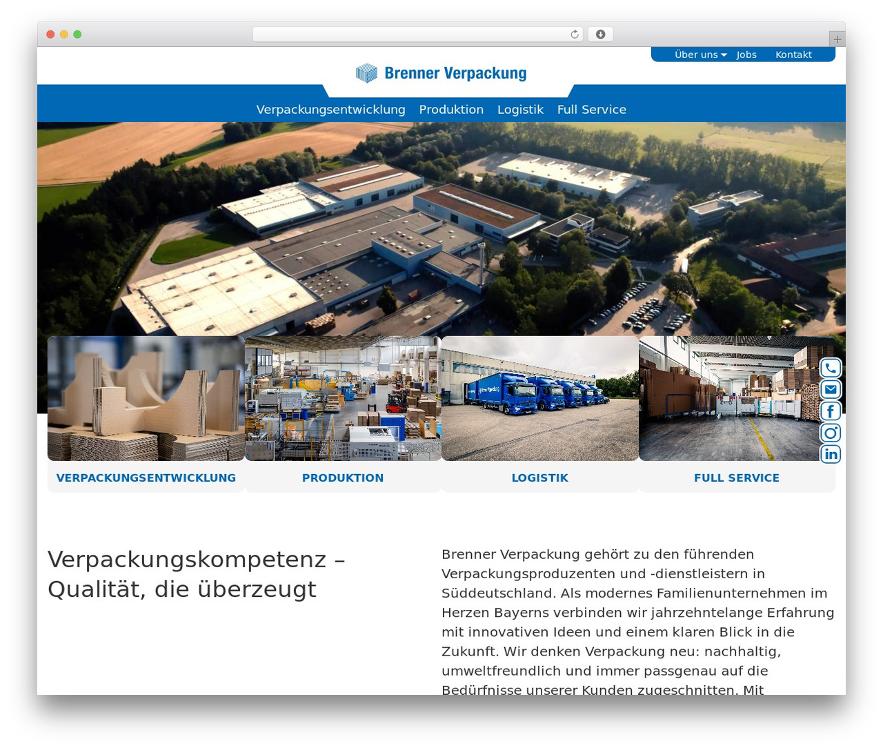 WordPress theme FieldBlocks Theme - brennerverpackung.de