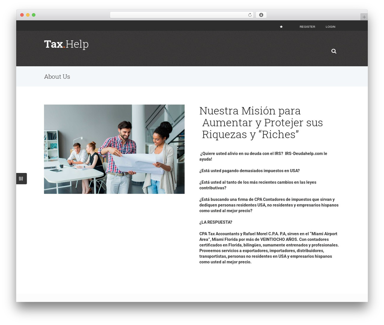WordPress theme TAXHELP - irs-deudahelp.com