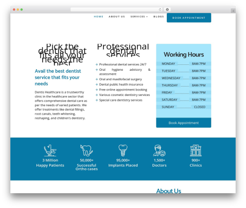 Max WordPress theme - dentishealthcare.com