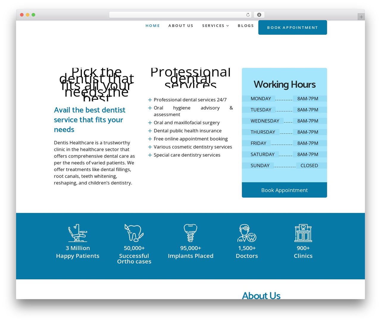 Max WordPress theme - dentishealthcare.com
