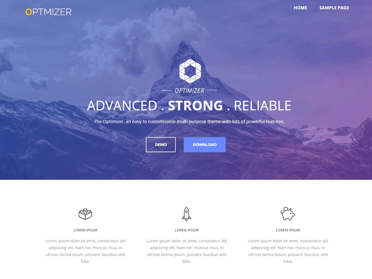 optimizer_child WordPress theme design by Towfiq I.