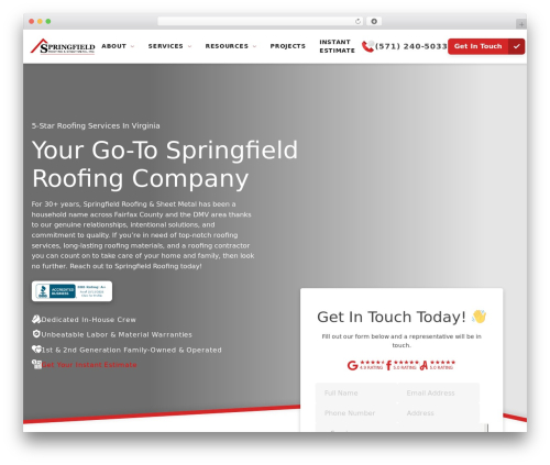 Springfield Theme WordPress theme - springfieldroofing.com