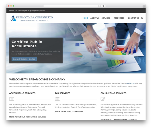 Account business WordPress theme - spearcoyne.com