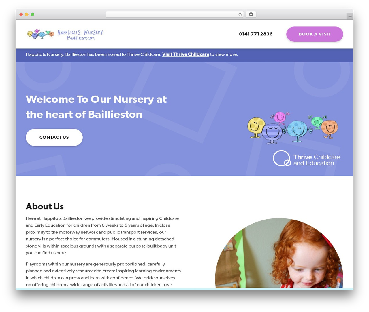 WordPress theme Thrive - happitots-nursery-baillieston.co.uk