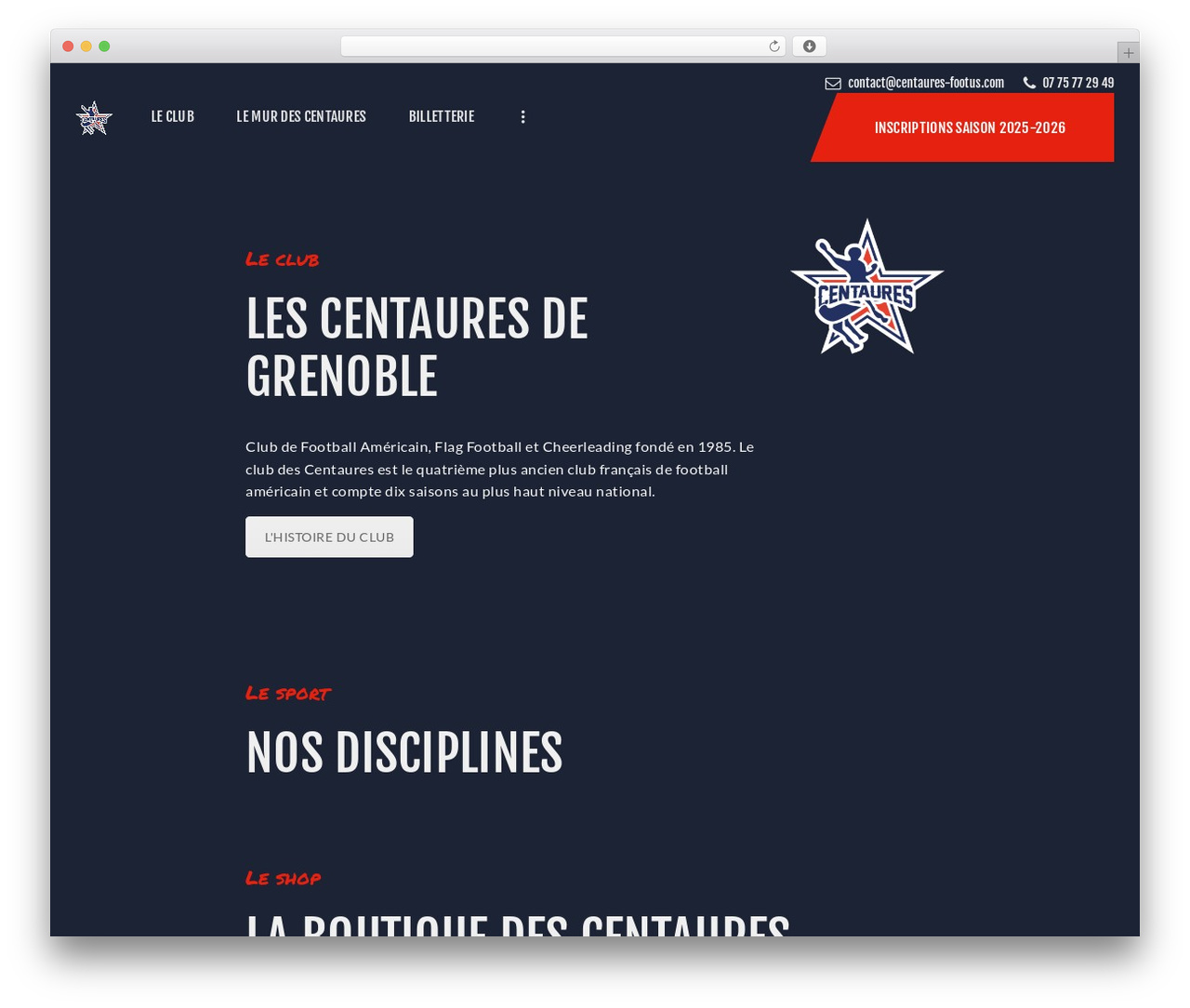 Conquerors theme WordPress - centaures-grenoble.com