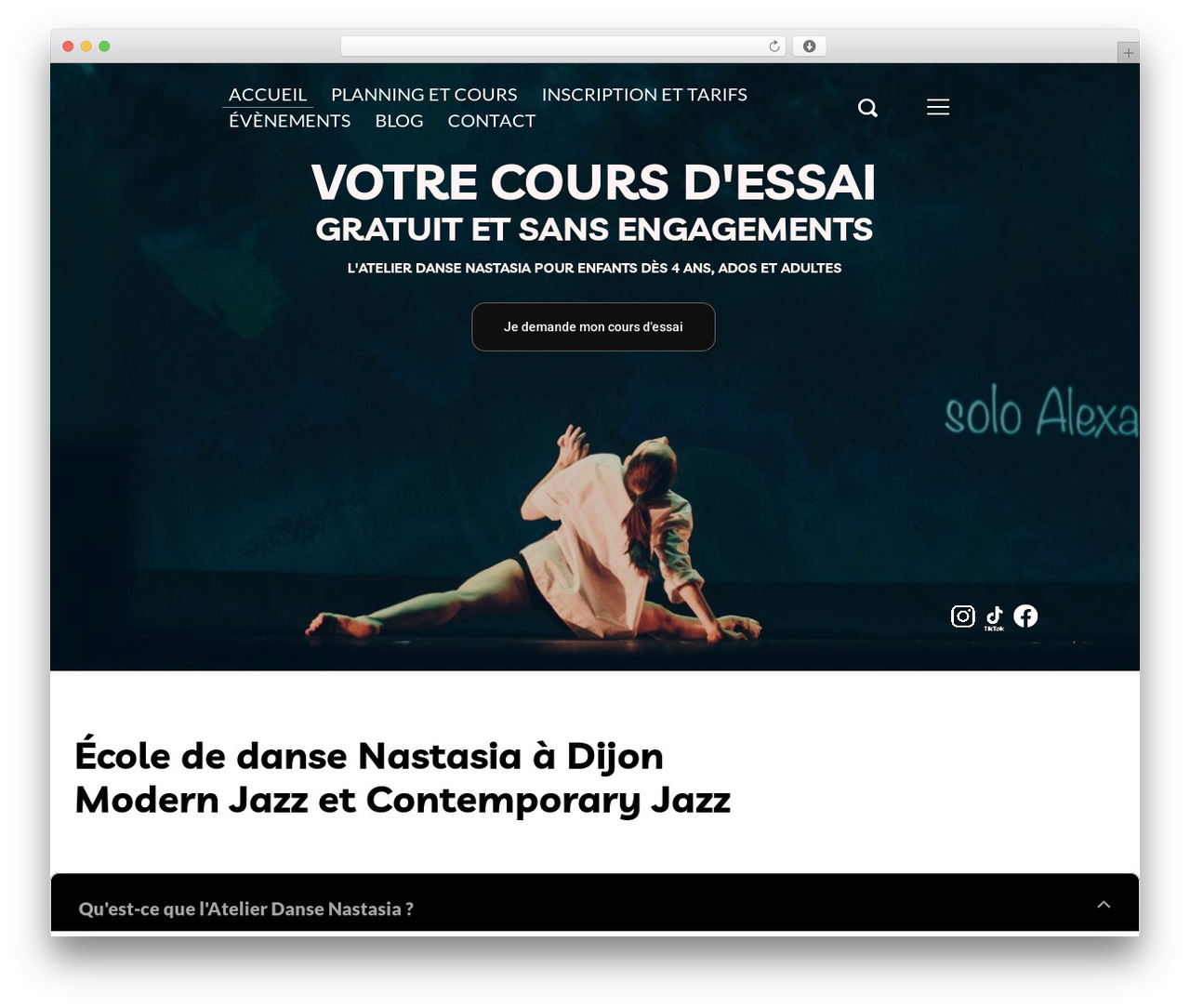 Odry WordPress theme - danse-nastasia.com