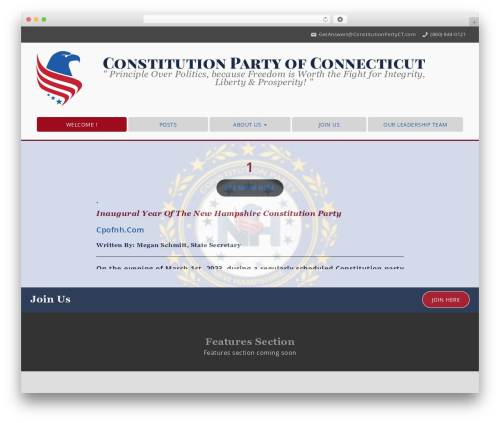 Specia WordPress theme - constitutionpartyct.com