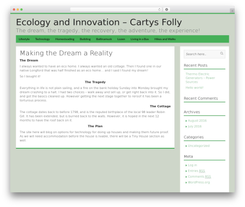 Flatly WordPress theme - cartysfolly.com