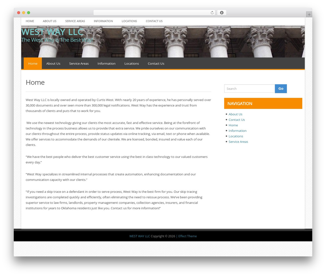 Effect free WordPress theme - westwayprocess.com