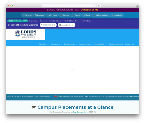 Interface theme WordPress - lords.ac.in
