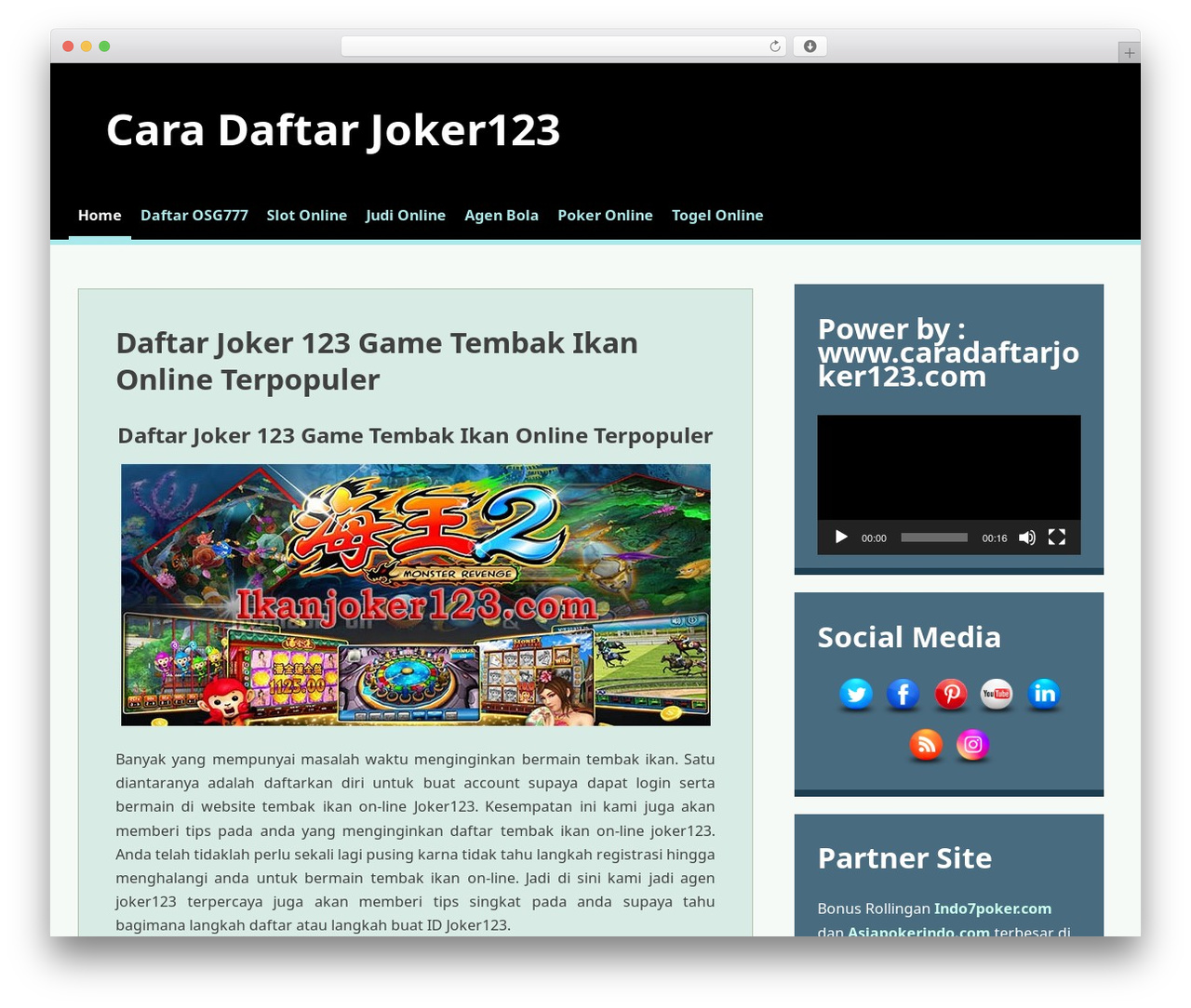 WordPress theme Ogee - caradaftarjoker123.com