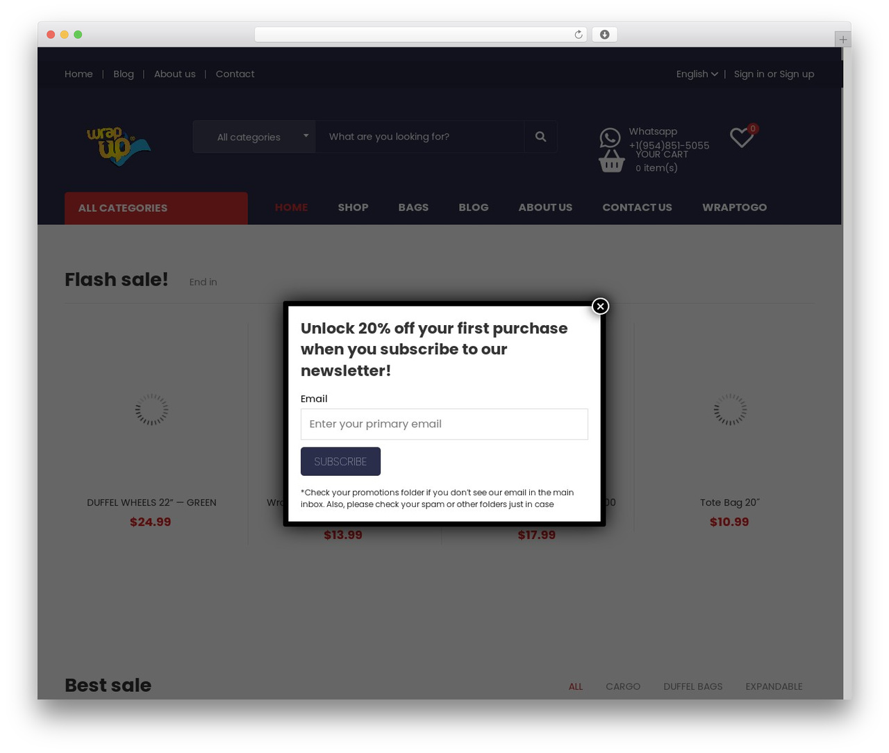 WordPress theme snsevon - wrapupshop.com