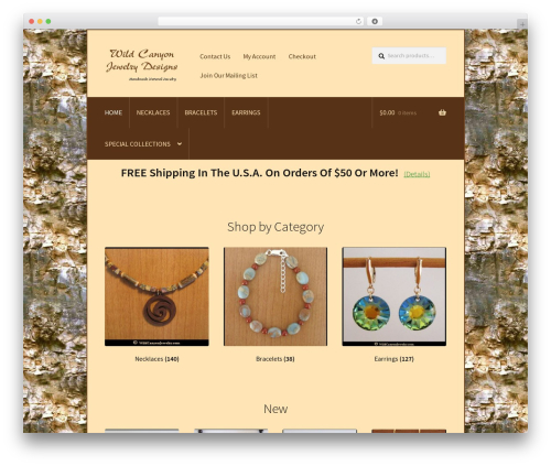 WordPress theme Storefront - wildcanyonjewelry.com
