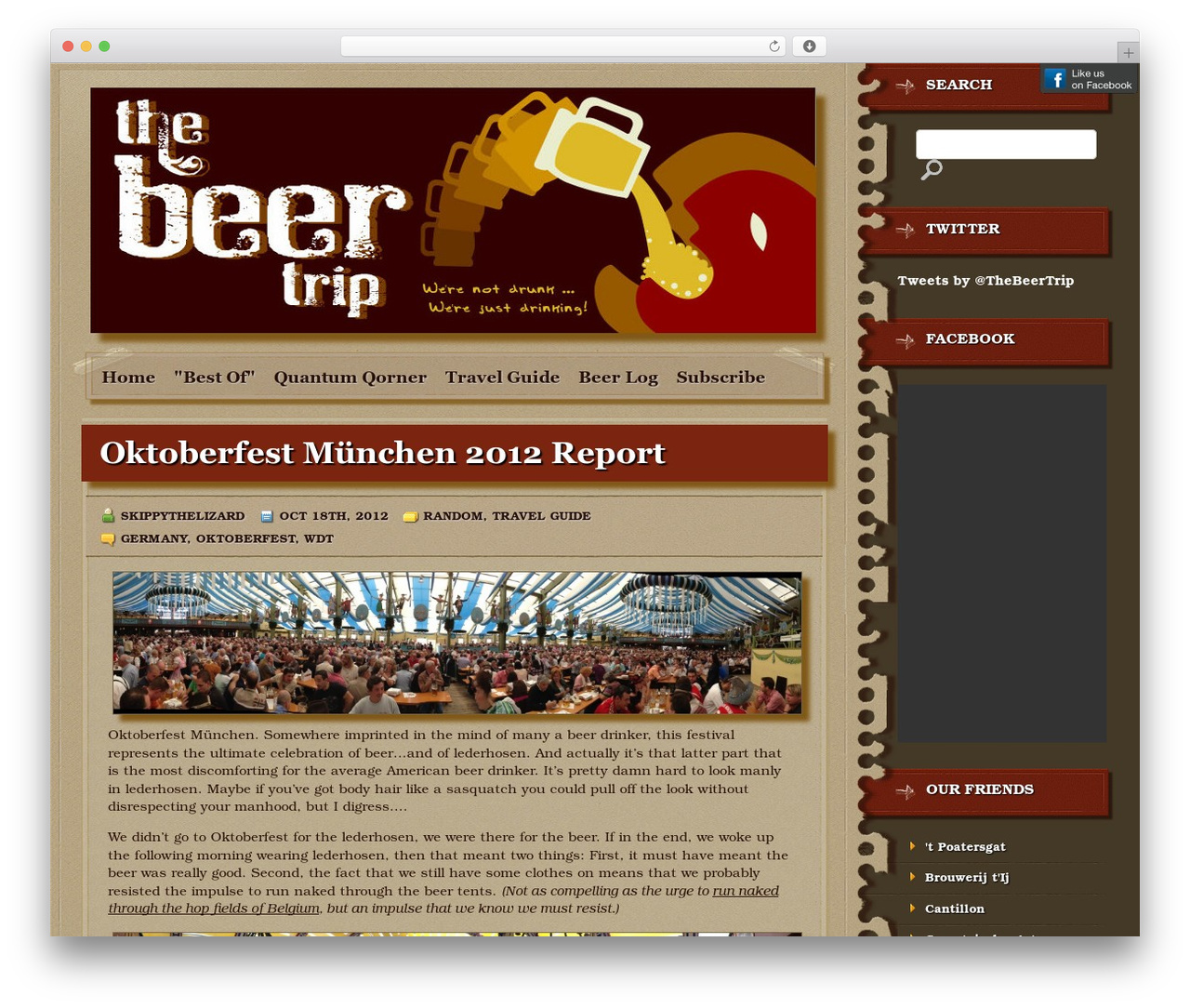 Deviant theme WordPress - thebeertrip.com