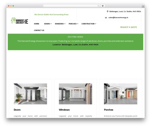 Elevate top WordPress theme - harvestenergy.ie