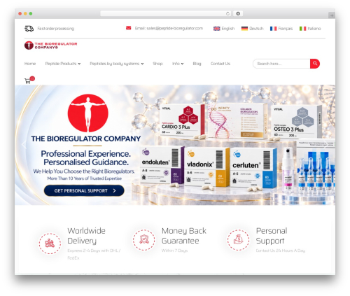 Best WordPress theme Foodano - peptide-bioregulator.com