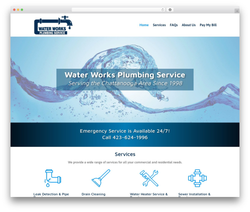 Divi quasi sticky footer WordPress plugin - waterworksplumbingservice.com