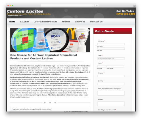 Candidate best WordPress theme - customlucites.com