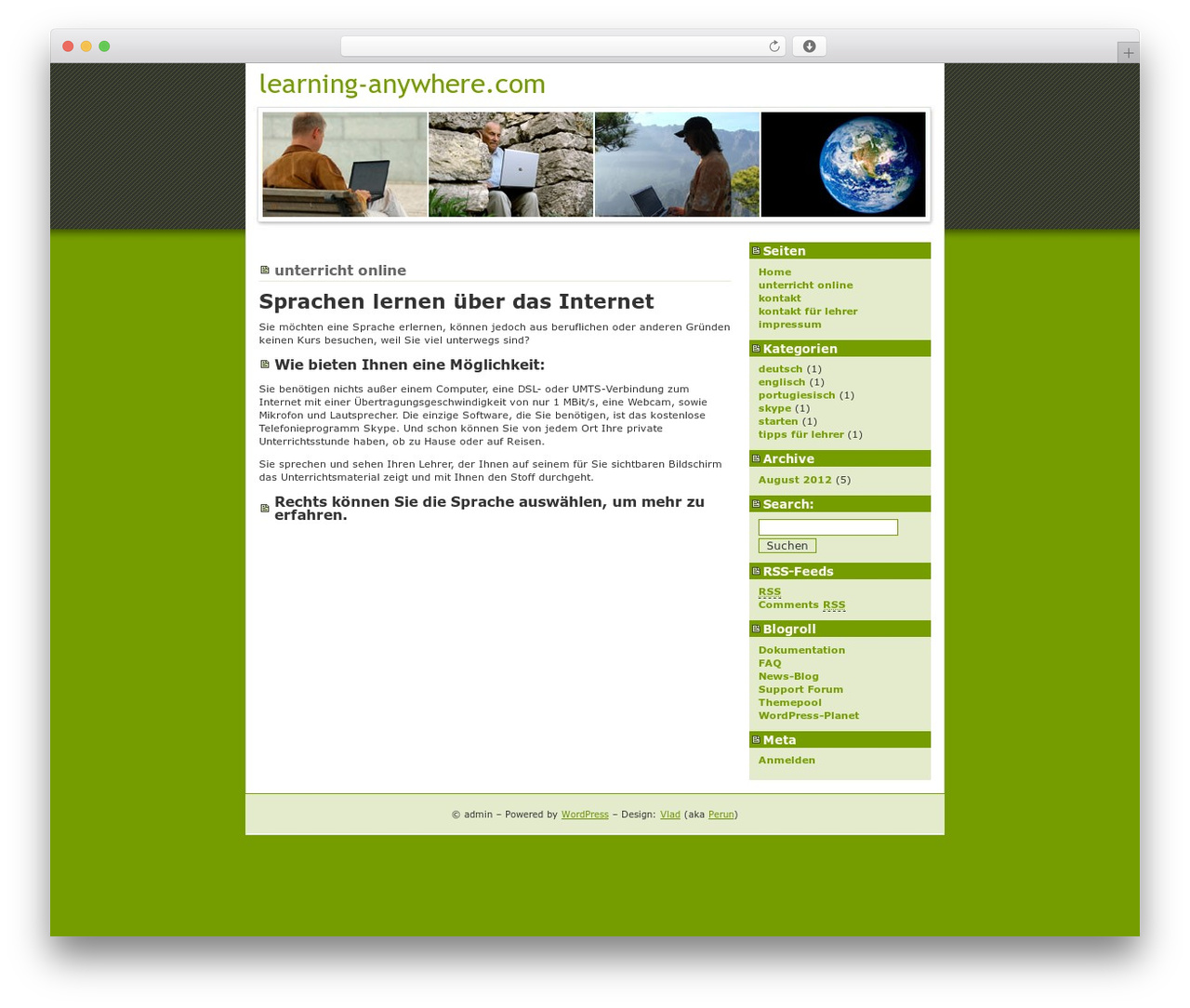 Landzilla WordPress theme - de.learning-anywhere.com