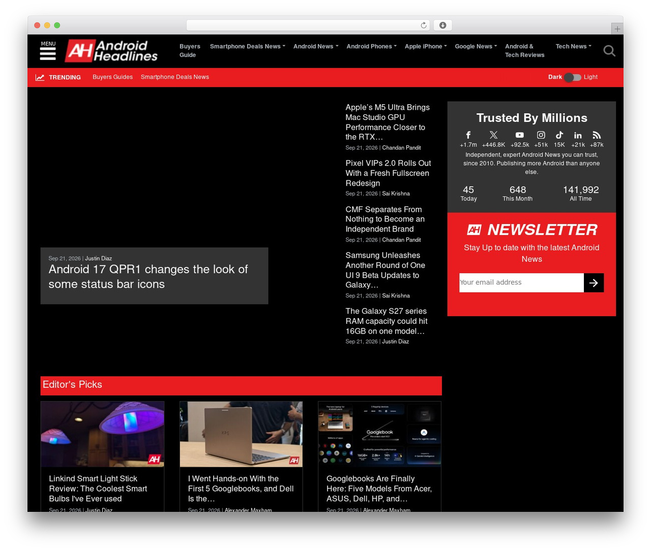 WordPress theme Android Headlines - www.androidheadlines.com