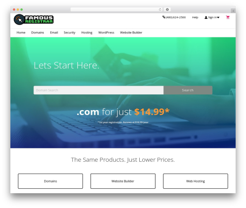 Primer WordPress theme - famousregistrar.com