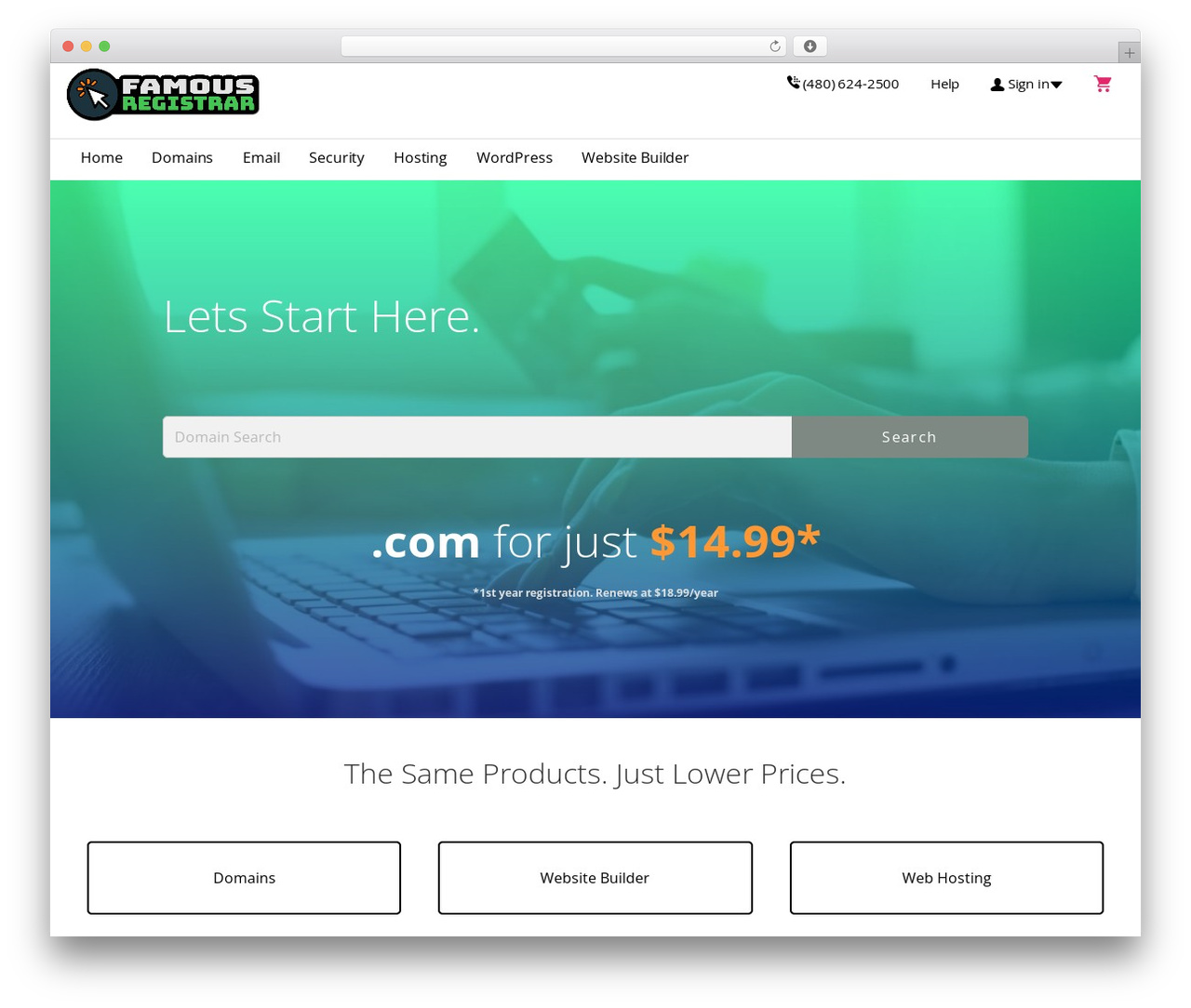 Primer WordPress theme - famousregistrar.com