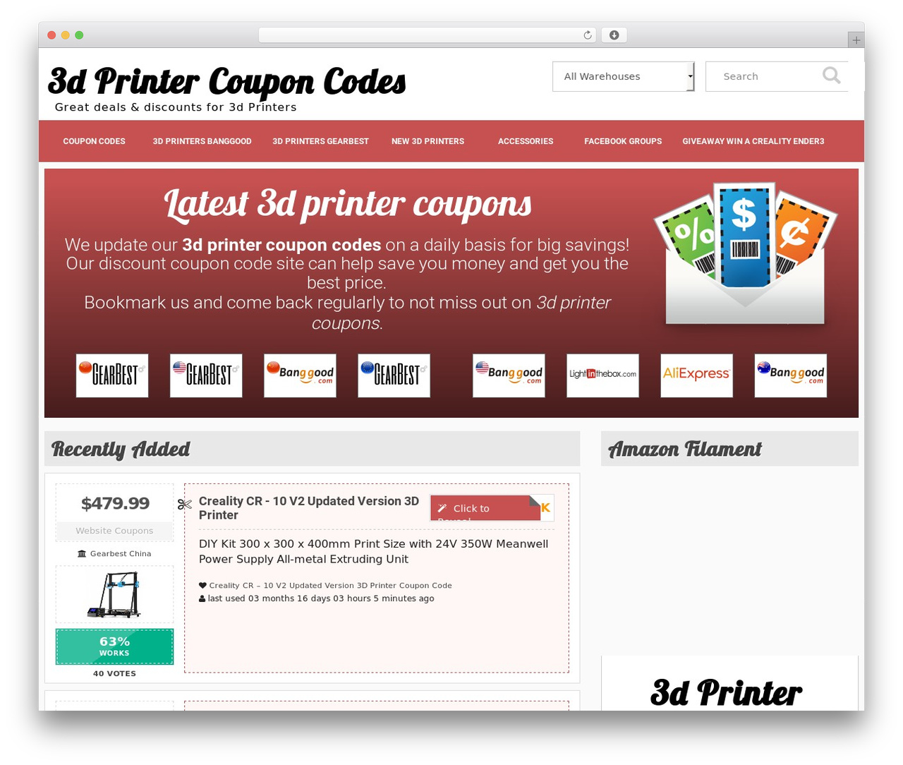 Responsive Coupon Theme theme WordPress - 3dprinter-coupons.com