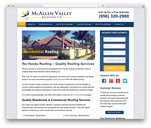Catalyst company WordPress theme - riohondoroofing.com