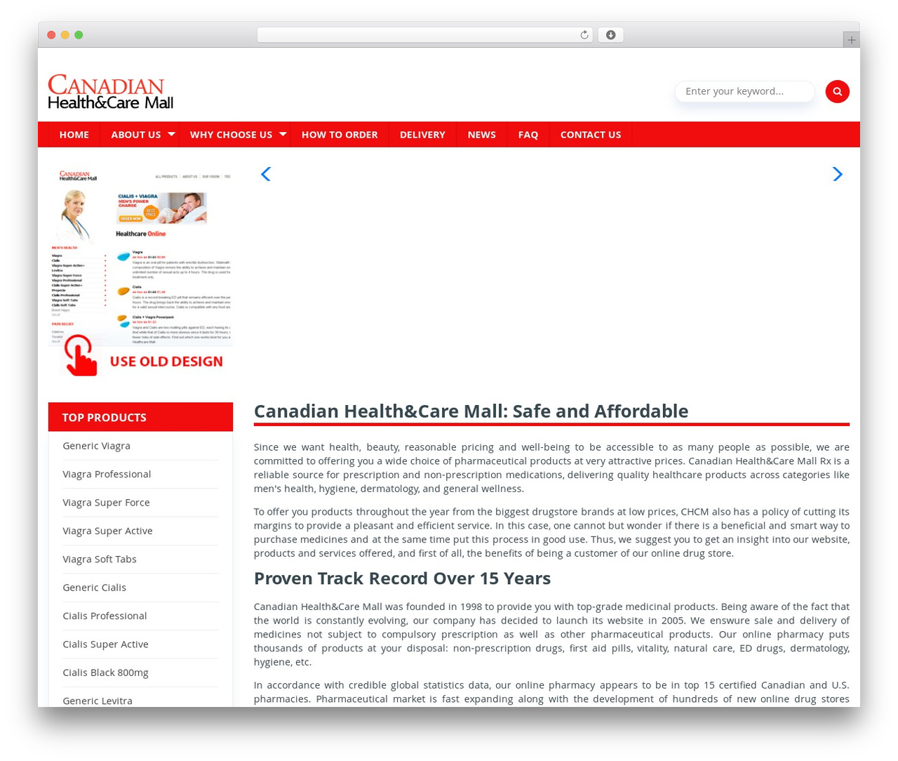 SW Max Shop (shared on themelot.net) WordPress store theme - canadianhealthcaremallrx.com