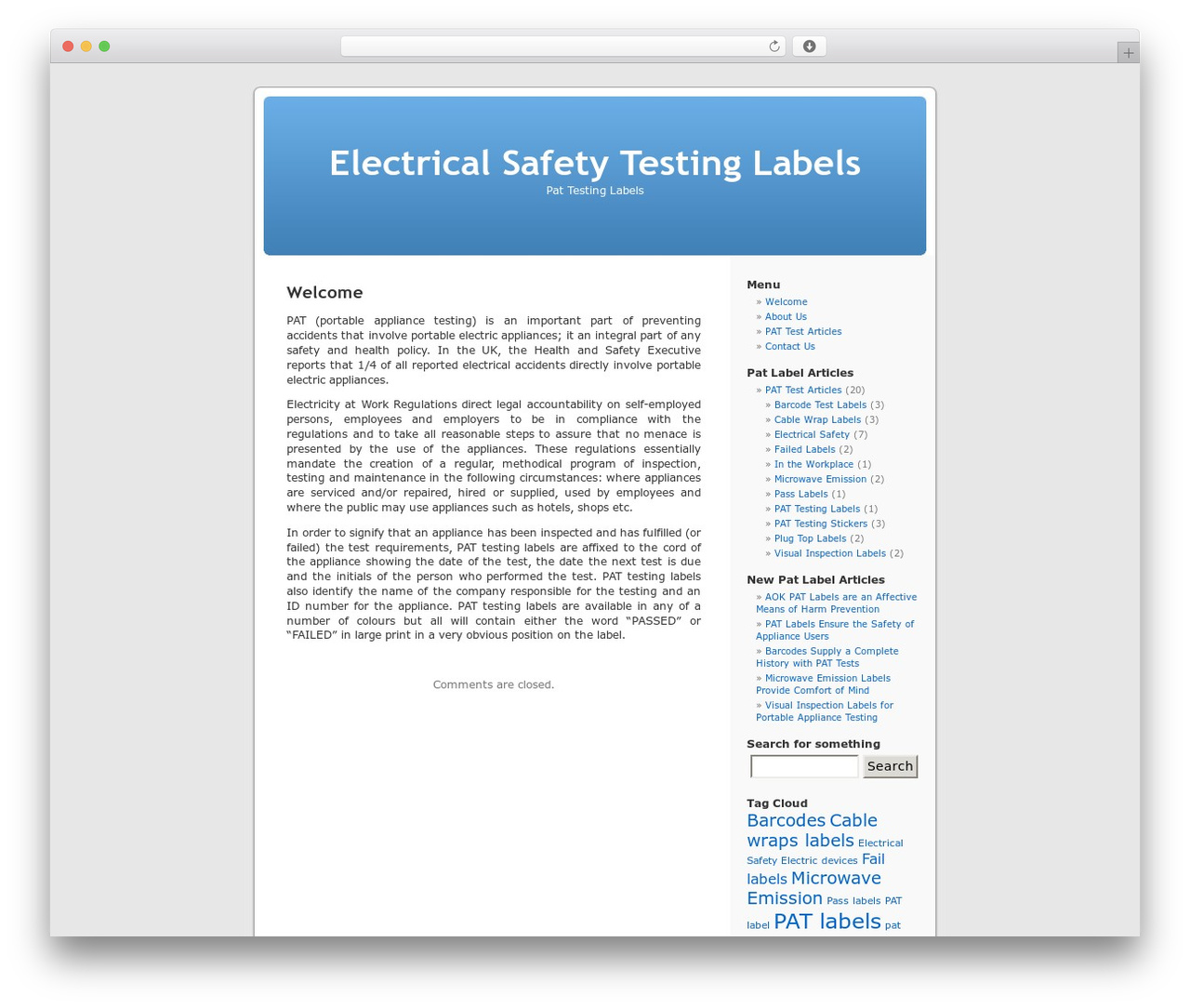 Theme WordPress Default - pat-testing-labels.co.uk