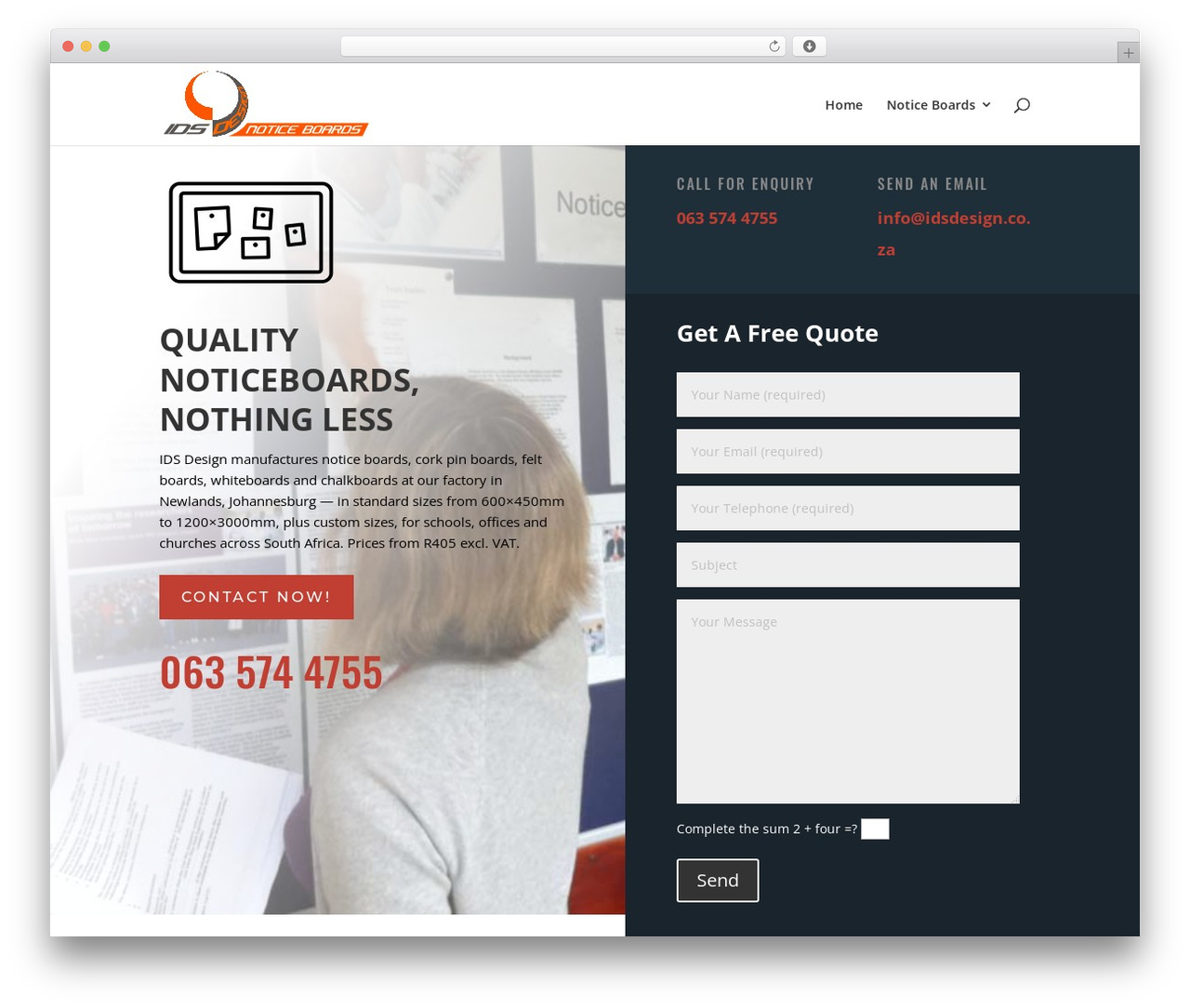 Divi WordPress theme - noticeboards.co.za