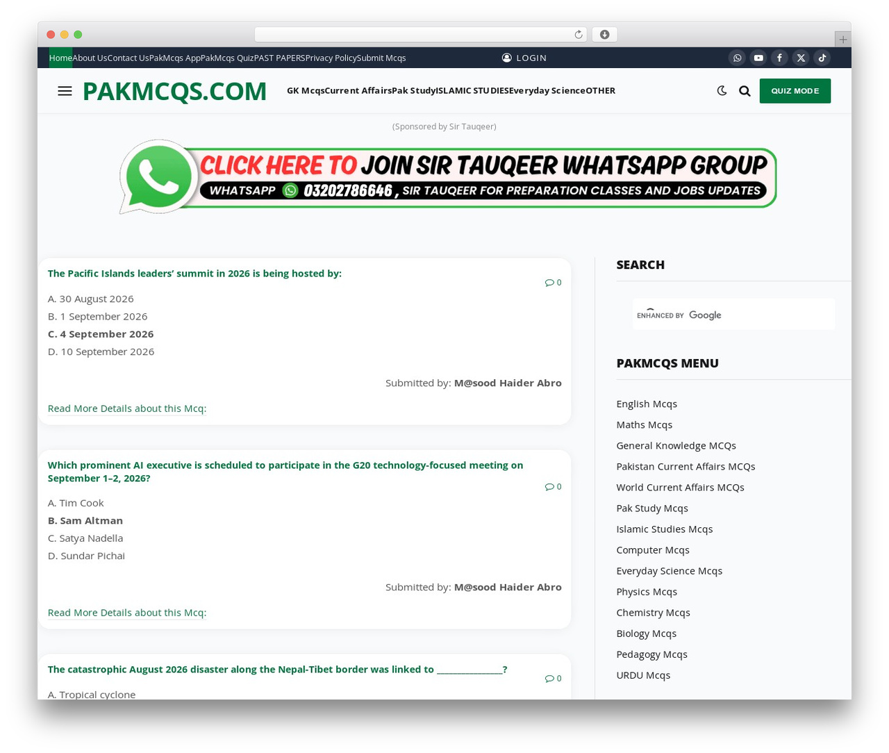 Theme WordPress SmartMag - pakmcqs.com