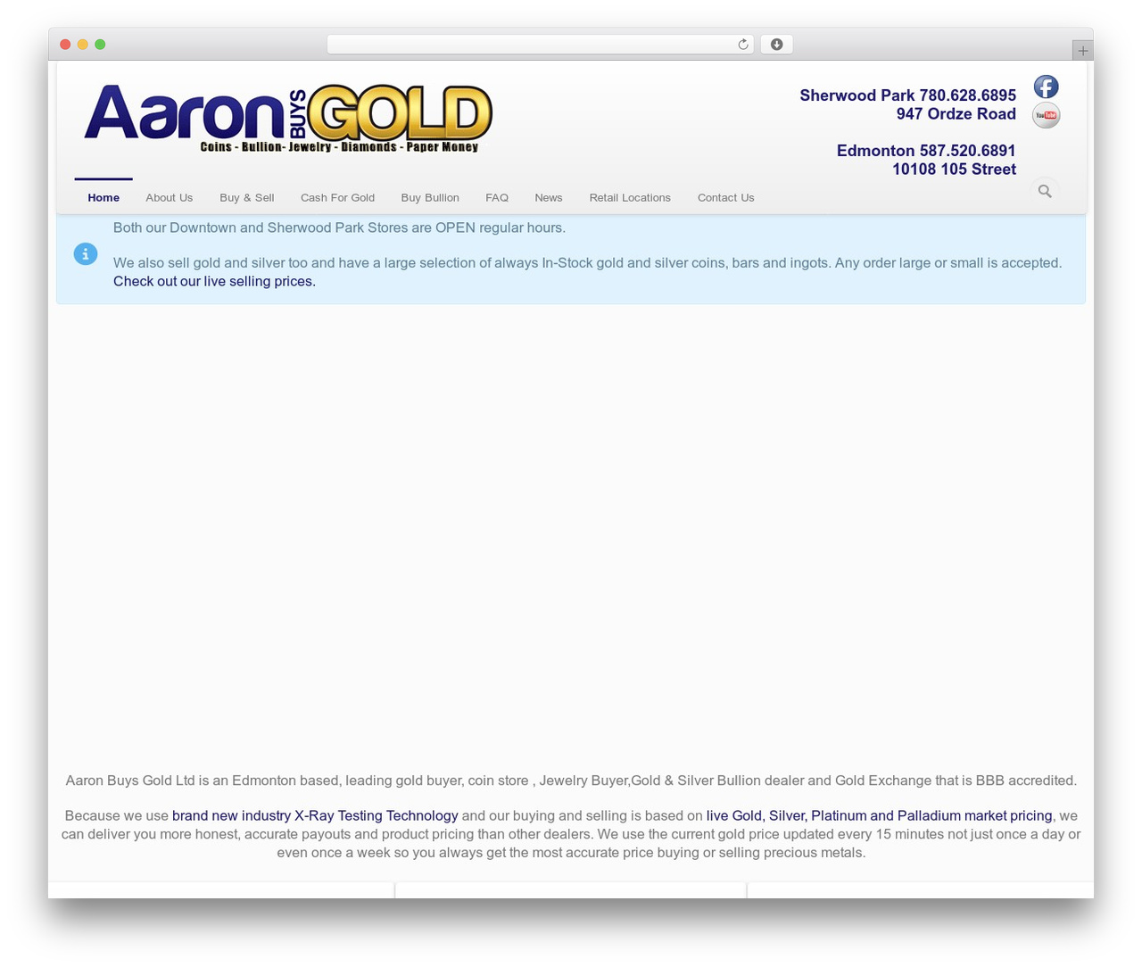 WordPress theme Aaron Buys Gold - aaronbuysgold.com