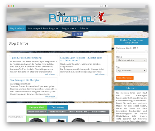 WordPress website theme Affiliate-Theme - der-putzteufel.com