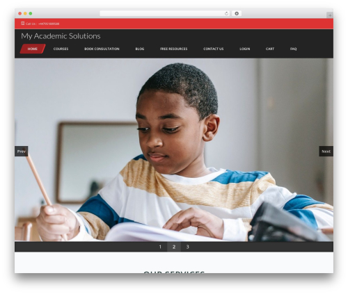 Frontech WordPress website theme - myacademicsolutions.co.uk