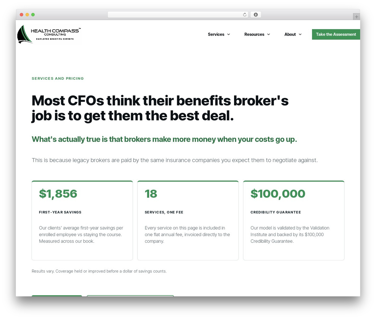 Thrive Theme Builder business WordPress theme - healthcompassconsulting.com